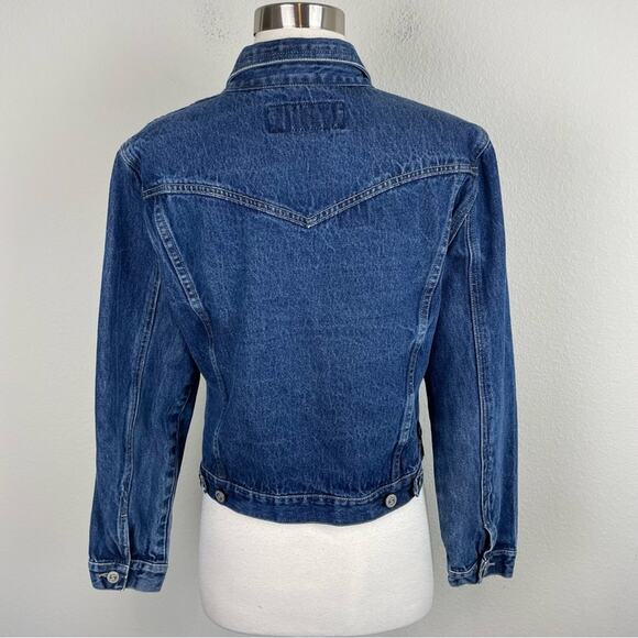 Vintage Blue Denim Squeeze Stephen Hardy Button Jacket Lg - Picture 6 of 7
